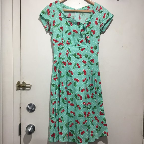 VINTAGE HEART of  HAUTE MIDI PRINTED  DRESSES SIZE S - Picture 1 of 8
